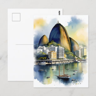 Rio De Janeiro vattenfärgsart Vykort