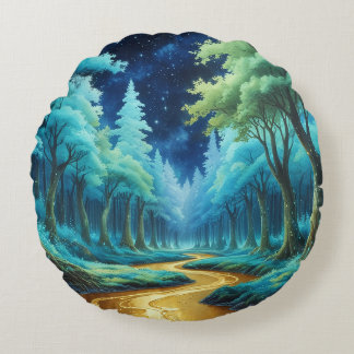 Río de Oro en Bosque de Fantasía Rund Kudde