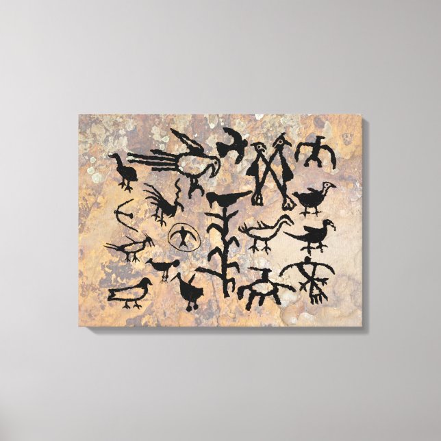 Rio Grande Bird Petroglyphs Canvastryck (Framsida)
