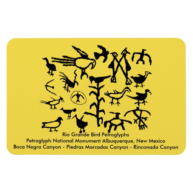 Rio Grande Bird Petroglyphs Magnet (Horisontell)