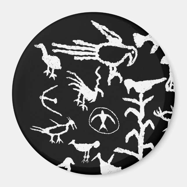 Rio Grande Bird Petroglyphs Magnet (Framsidan)