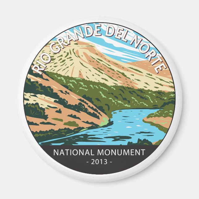 Río Grande del Norte National Monument Circle Magnet (Framsidan)
