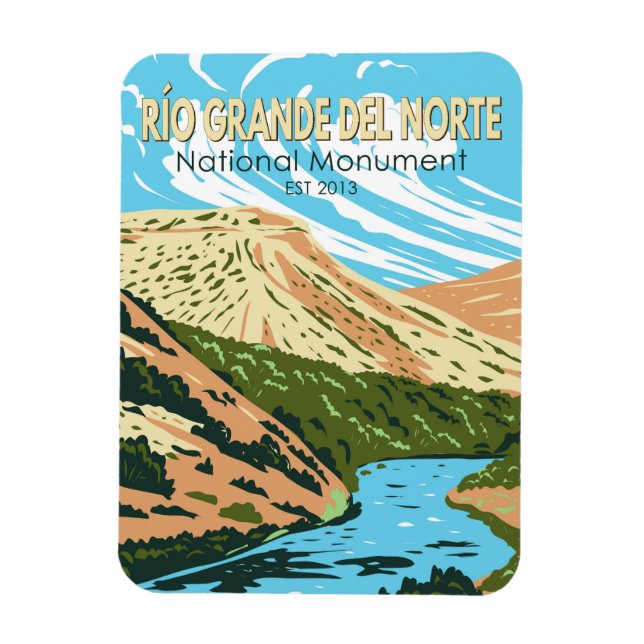 Río Grande del Norte nationalmonument New mexico Magnet (Vertikal)