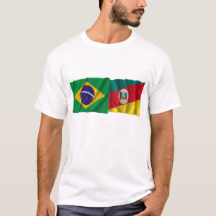 Rio Grande do Sul & Brasilien som vinkar flaggor T Shirt