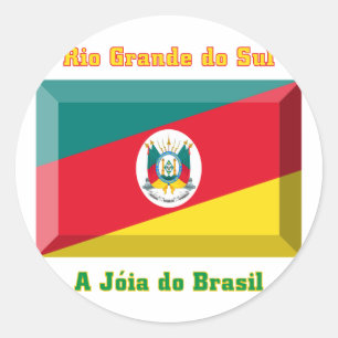 Rio Grande do Sul flaggaGem Runt Klistermärke