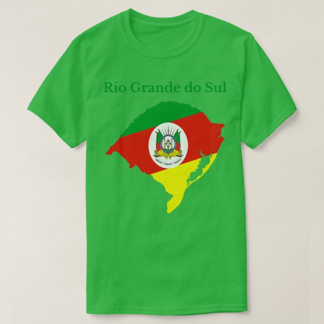 Rio Grande do Sul Karta Flagga Design Brasilien T Shirt (Design framsida)