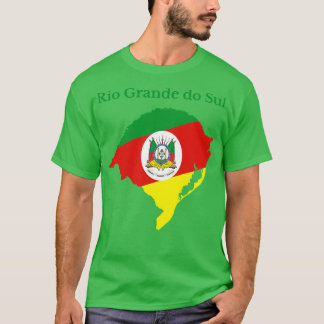Rio Grande do Sul Karta Flagga Design Brasilien T Shirt