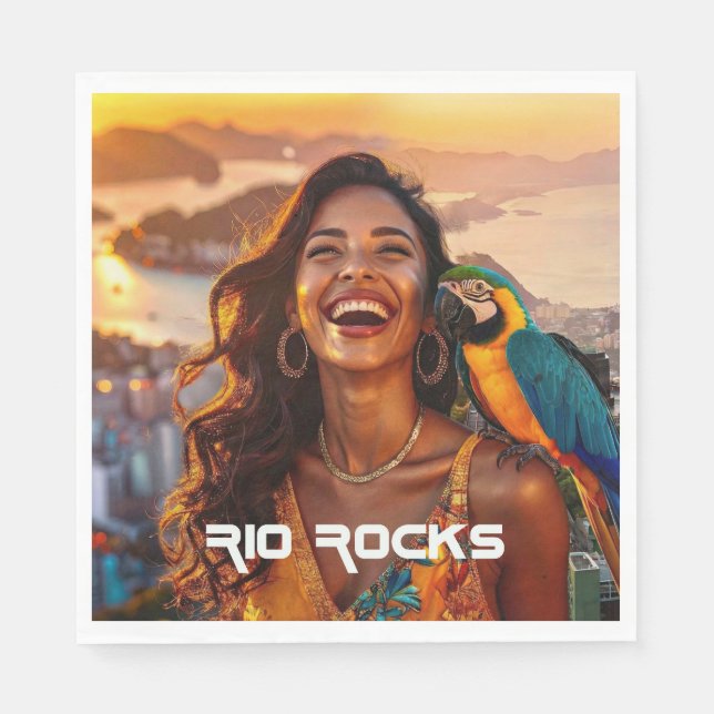 RIO ROCKS - RIO DE JANEIRO - BRASILIEN PAPPERSSERVETT (Framsidan)