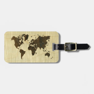 Rio Rosewood och Curly Maple World Map.jpg Bagagebricka