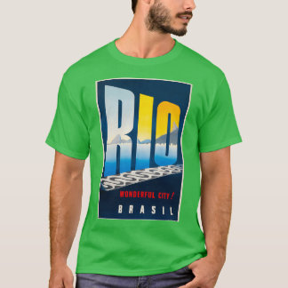 Rio Wonderful City vintage resor poster T Shirt