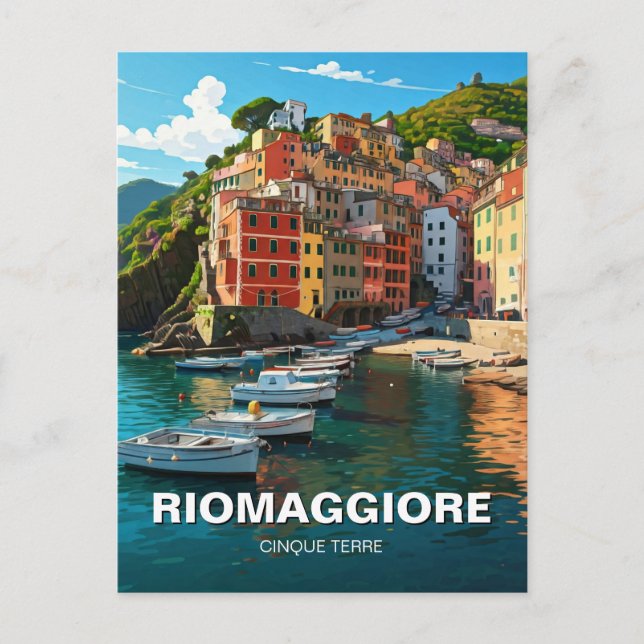 Riomaggiore, Cinqua Terra Magnet Vykort (Framsida)