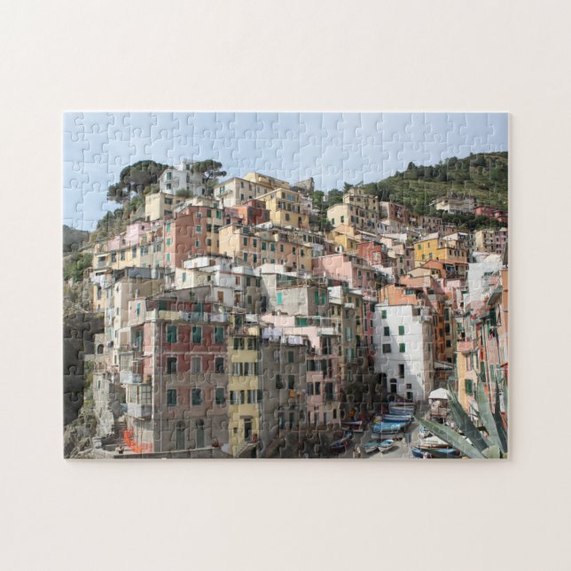 Riomaggiore Cinque Terre Italien Jigszle Puzzle Pussel (Horisontell)