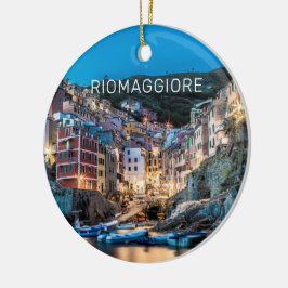 Riomaggiore Cinque Terre La Spezia Italien Panoram Julgransprydnad Keramik