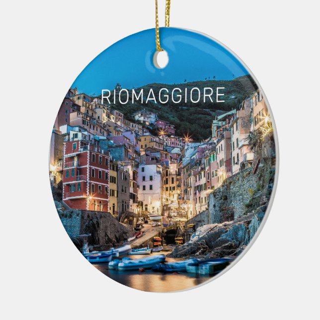 Riomaggiore Cinque Terre La Spezia Italien Panoram Julgransprydnad Keramik (Vänster)