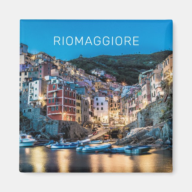 Riomaggiore Cinque Terre La Spezia Italien Panoram Magnet (Framsidan)