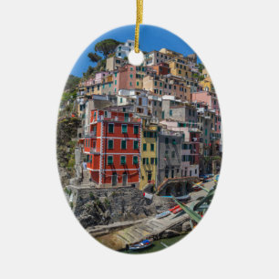 Riomaggiore Cinque Terre Liguria Italien Julgransprydnad Keramik