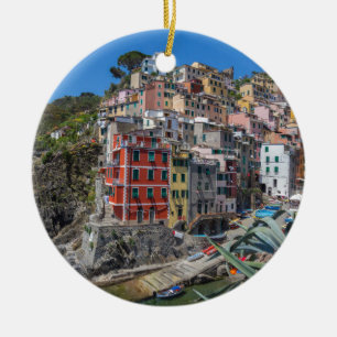 Riomaggiore Cinque Terre Liguria Italien Julgransprydnad Keramik