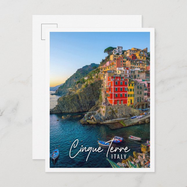 Riomaggiore den första staden Cinque Terre Vykort (Fram/baksida)