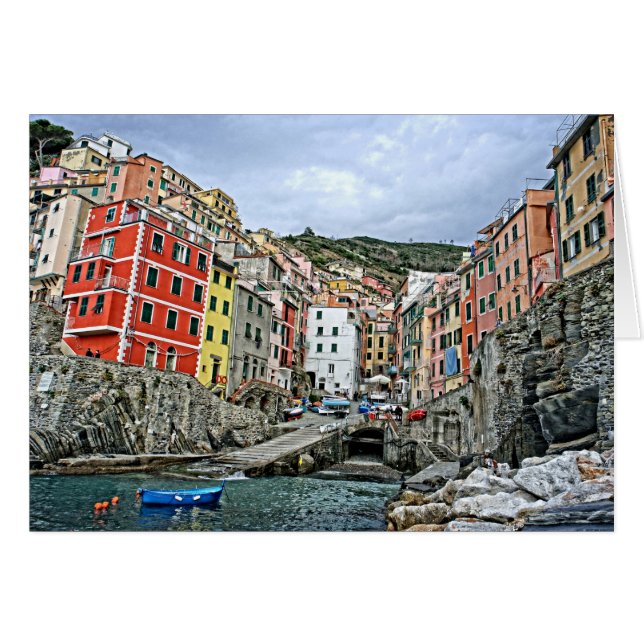 Riomaggiore, Italien - Cinque Terre Card Hälsningskort (Framsidan Horizontal)