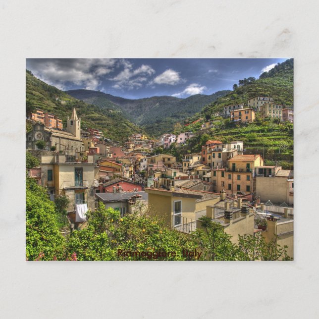 Riomaggiore. Italien resor Vykort (Framsida)