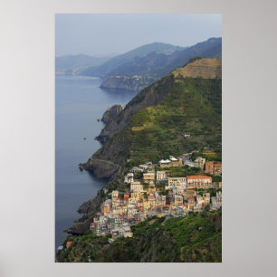 Riomaggiore och Cinque Terre, Italien Poster