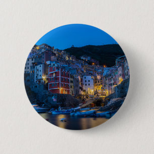 Riomaggiore på natten Cinque Terre Liguria Italien Knapp