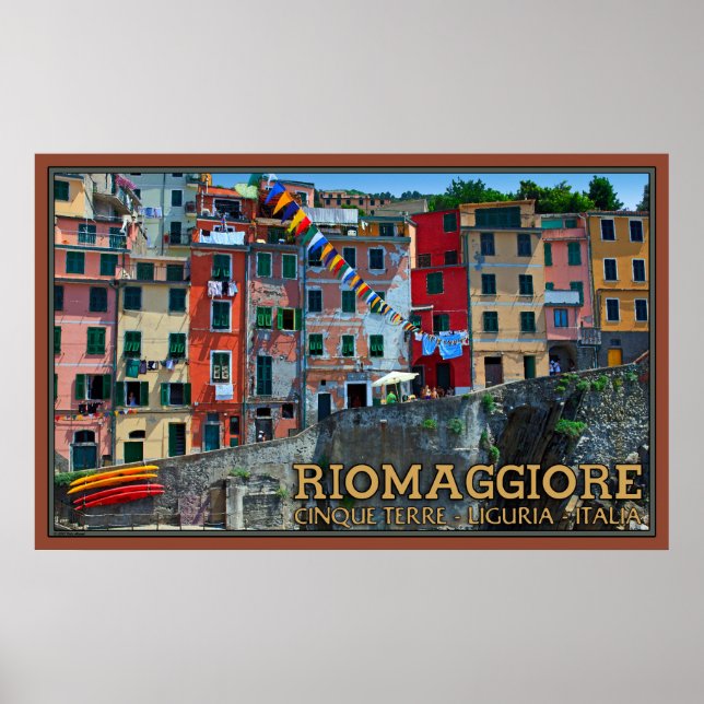Riomaggiore Waterfront Houses Poster (Framsidan)