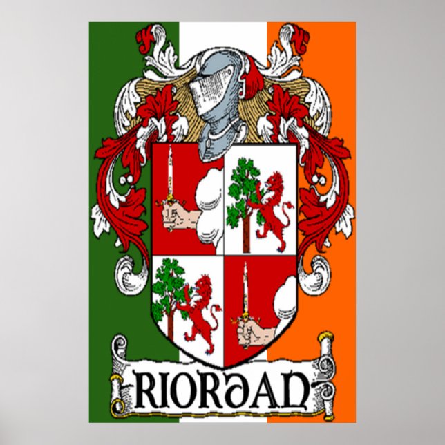 Riordan Jackar Arm Irish Flagga Print Poster (Framsidan)