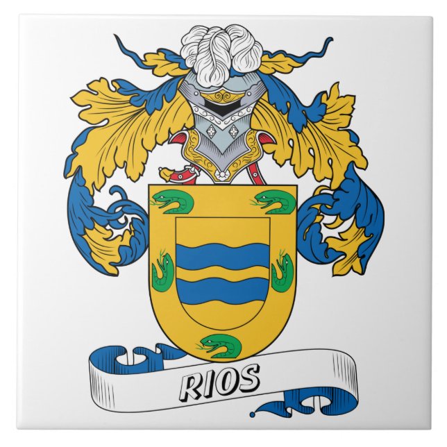 Rios familjvapensköld kakelplatta (Framsidan)