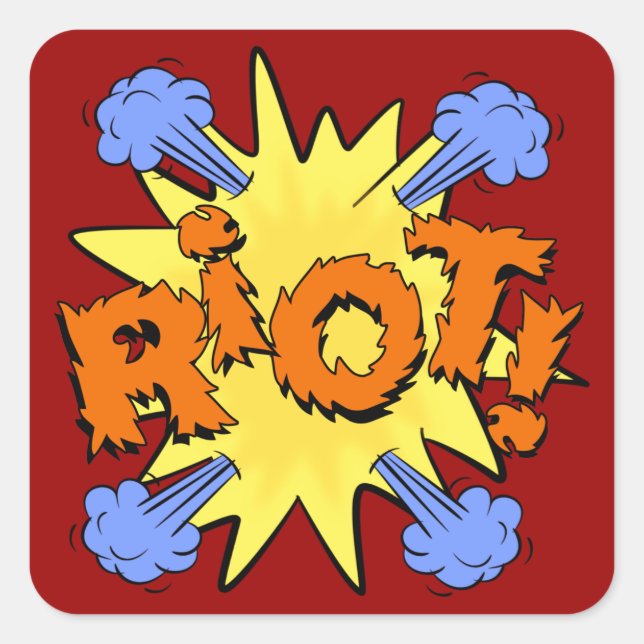 Riot Fyrkantigt Klistermärke (Framsida)