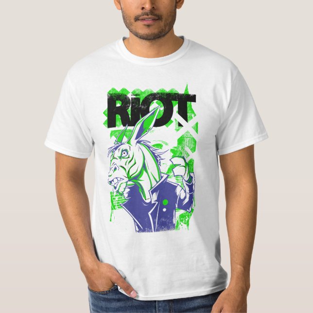Riot Graphic Tee, rebelliskt från Donkey T Shirt (Framsida)