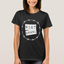 Riot Grrl Black Womens T-skiva