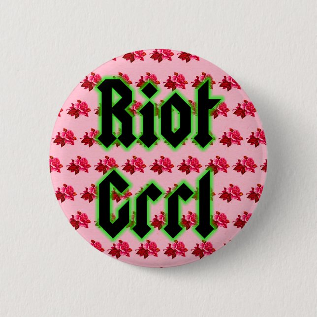 Riot Grrl Ro Pin Badge Knapp (Framsida)