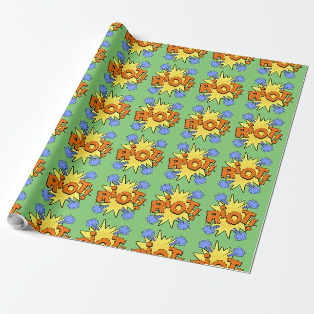 Riot Kapow Tecknad explosion Presentpapper (Utrullad)