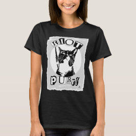 Riot Purrul Girl Funny Punk Cat Design T Shirt