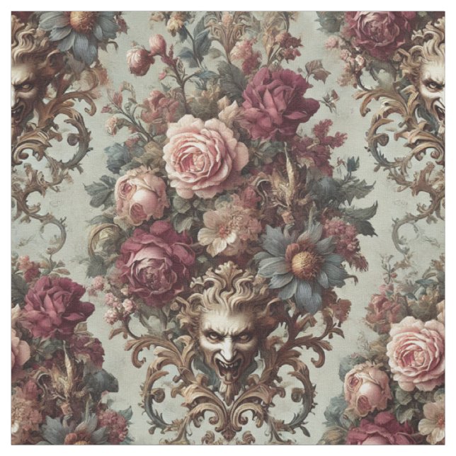 Riot to Bloom - Gothic Påstående Tile Tyg (Provkarta)