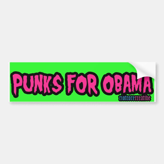 RiotCore "Punks för Obama" bildekal (Framsidan)