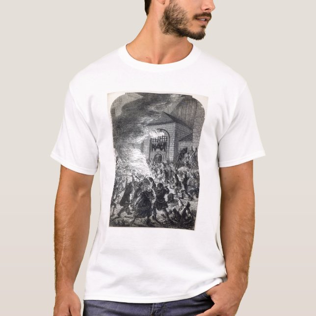 Riotersbränningen "för ingen Popery" fängelset T-shirt (Framsida)