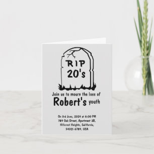 Rip 20 är lustig 30års födelsedag inbjudan