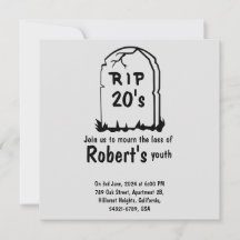 Rip 20 är lustig 30års födelsedag