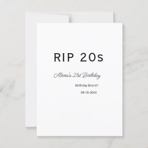 RIP 20-årsdagen enkel minimal brunch datum n Vykort