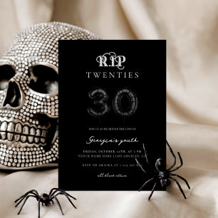 RIP 20 Black Balloons 30års födelsedag Party Inbjudningar