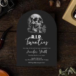 RIP 20 Black Skull 30års födelsedag Party Inbjudningar