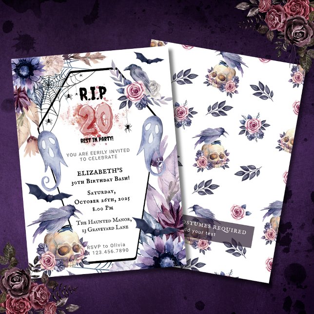 RIP 20-dagars Gothic Halloween-begravning Inbjudningar (Skapare uppladdad)