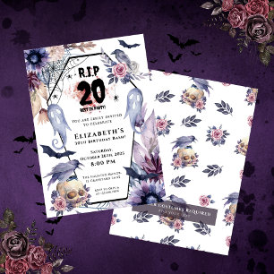 RIP 20: Gothic Halloween-milstolpe på födelsedagen Inbjudningar