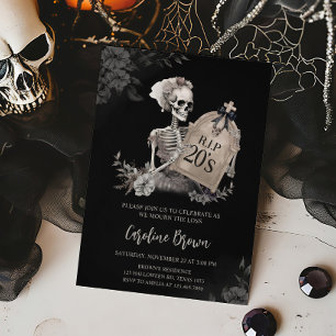 RIP 20 Gothic Skull Birthday-inbjudan Inbjudningar