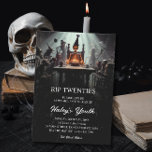 RIP 20:s 20-årsjubileum Funny Skeleton 30års födel Inbjudningar<br><div class="desc">Den här fantastiska men fläckiga designen har ett uppslagsmål med ett skelett som blåser upp födelsedagsljus med vänner. Anpassa inbjudan med dina detaljer och om du vill ordna om stil och placera texten ytterligare trycker du på knappen "Klicka för att anpassa ytterligare". För fler produkter inom samma tema, besök min...</div>