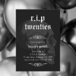 RIP 20:s 20-årsjubileum med skullerska 30års födel Inbjudningar<br><div class="desc">RIP 20:e århundradet Goth Skull Funeral 30års födelsedag Den här gotiska men roliga designen har en skalle på ett begravningstema och Vintage Script typografi på en svart bakgrund. Anpassa inbjudan med dina detaljer och om du vill ordna om stil och placera texten ytterligare trycker du på knappen "Klicka för att...</div>