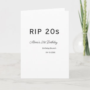 RIP 20:s 21:a födelsedag, enkelt, minsta brunch-da Kort