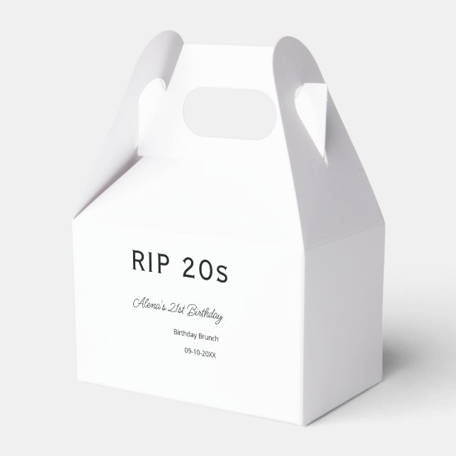 RIP 20:s 21:a födelsedag, enkelt, minsta brunch-da Presentaskar (Framsidan Sidan)